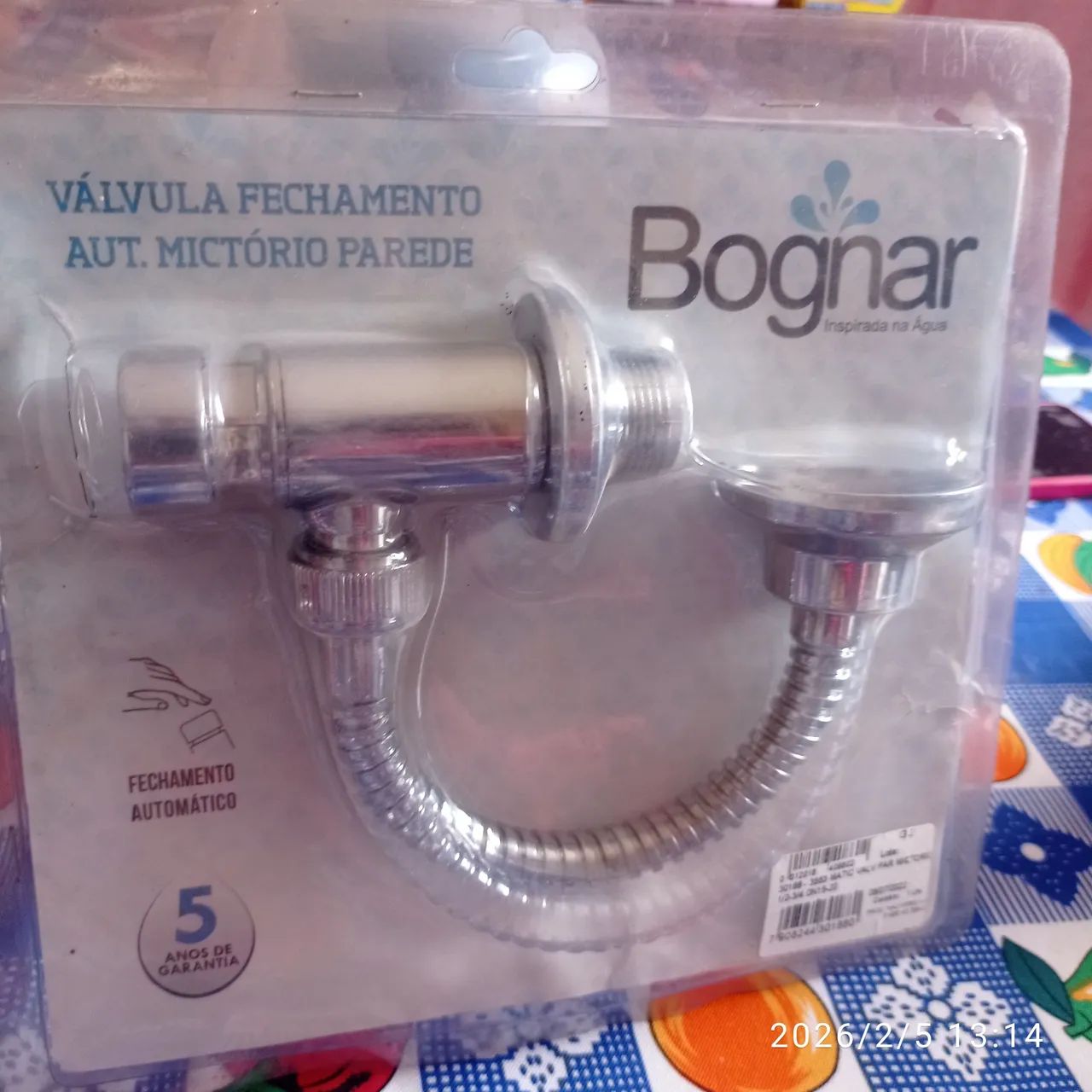 Válvula automática para mictório parede 