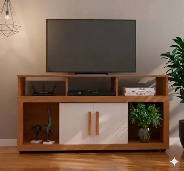 Rack Star 1.35m Off White/Cinamomo - Novo Direto da Fábrica