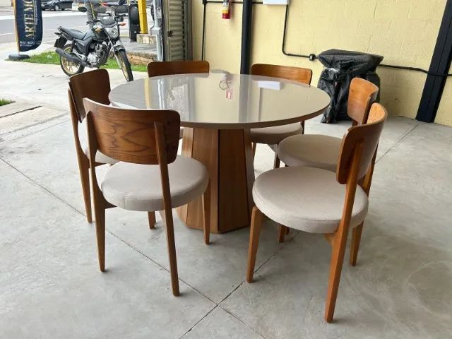 Mesa de Jantar 120cm com 06 cadeiras em promoção - Foto 2