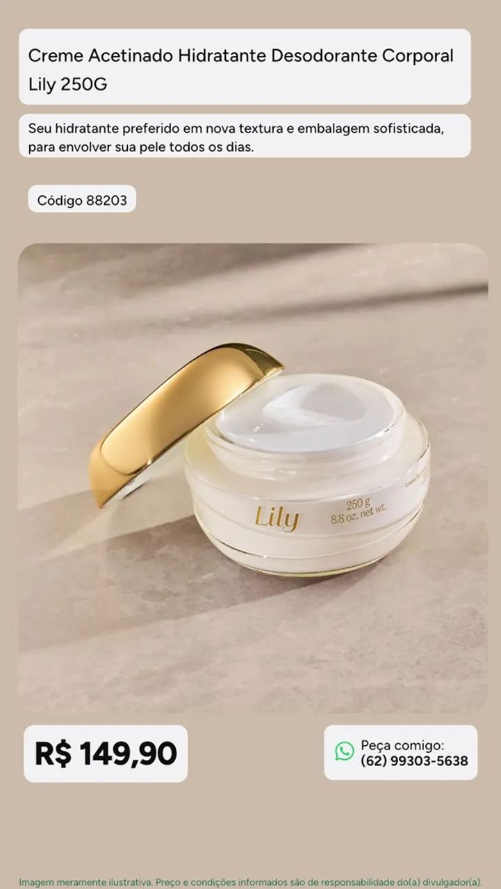 Creme acetinado Lilly  - Foto 2