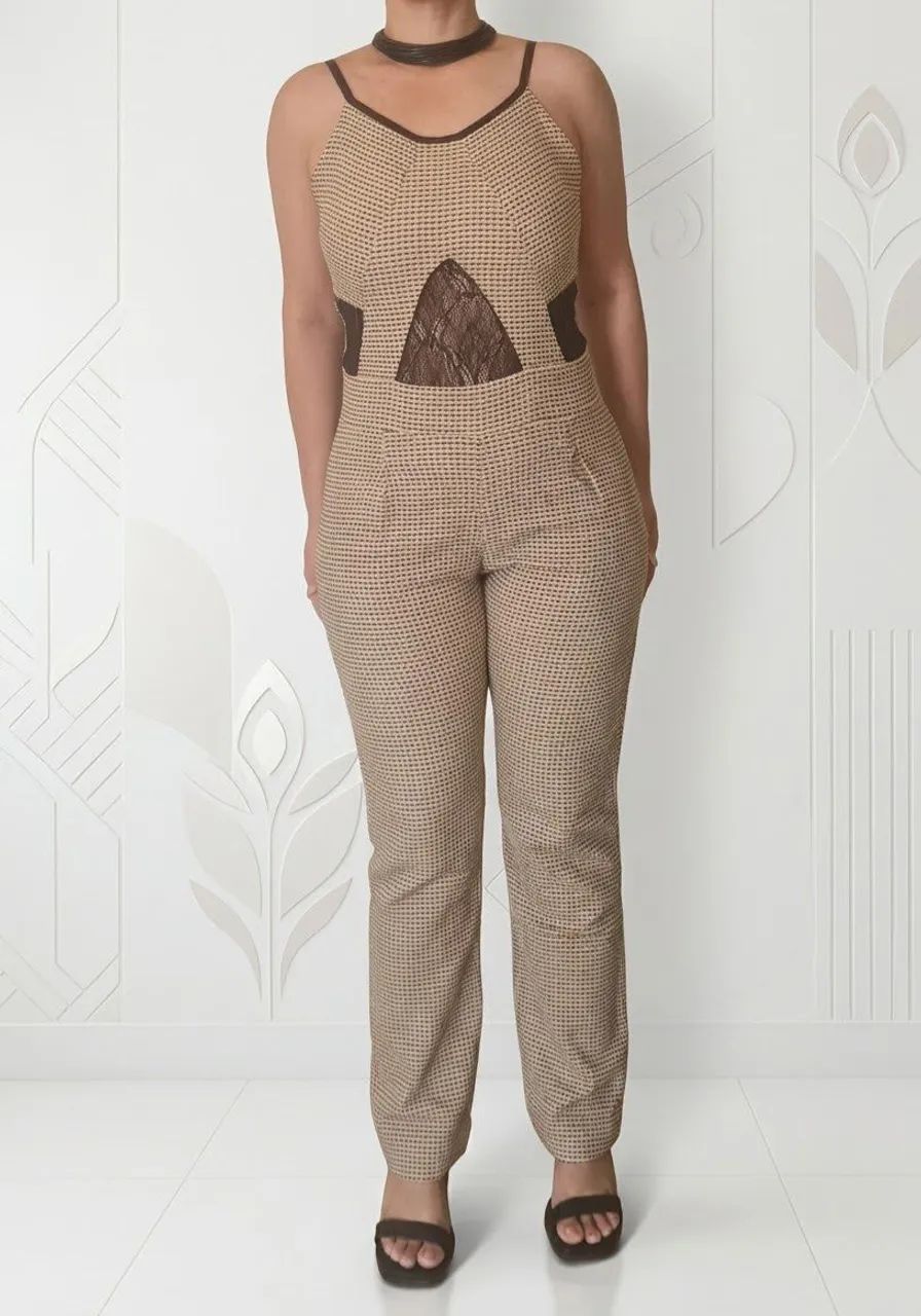 Macacão Casual Algodão com Renda 36/38