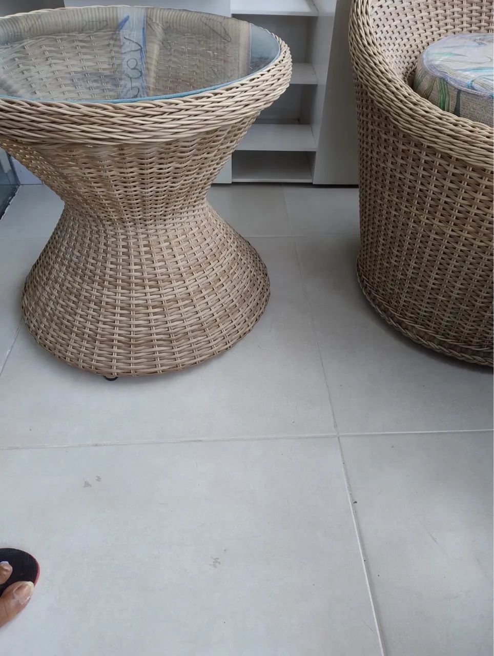 Conjunto de Varanda em Junco na cor carmim - Foto 3