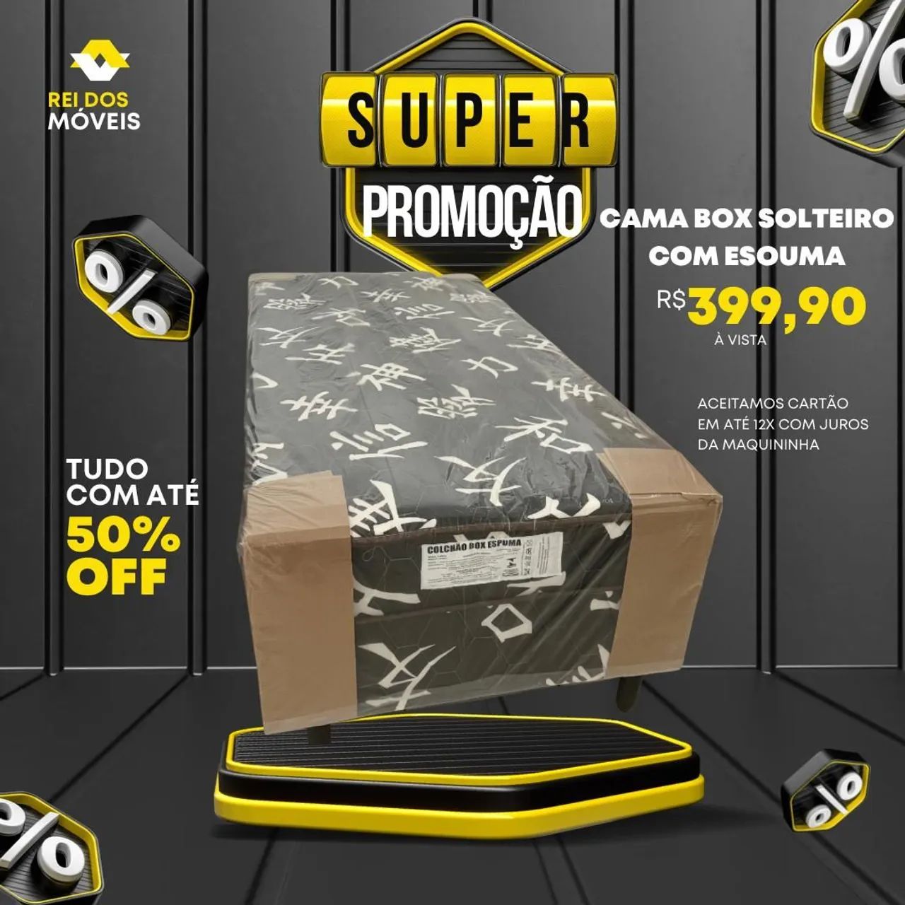 Cama Box solteiro com espuma 