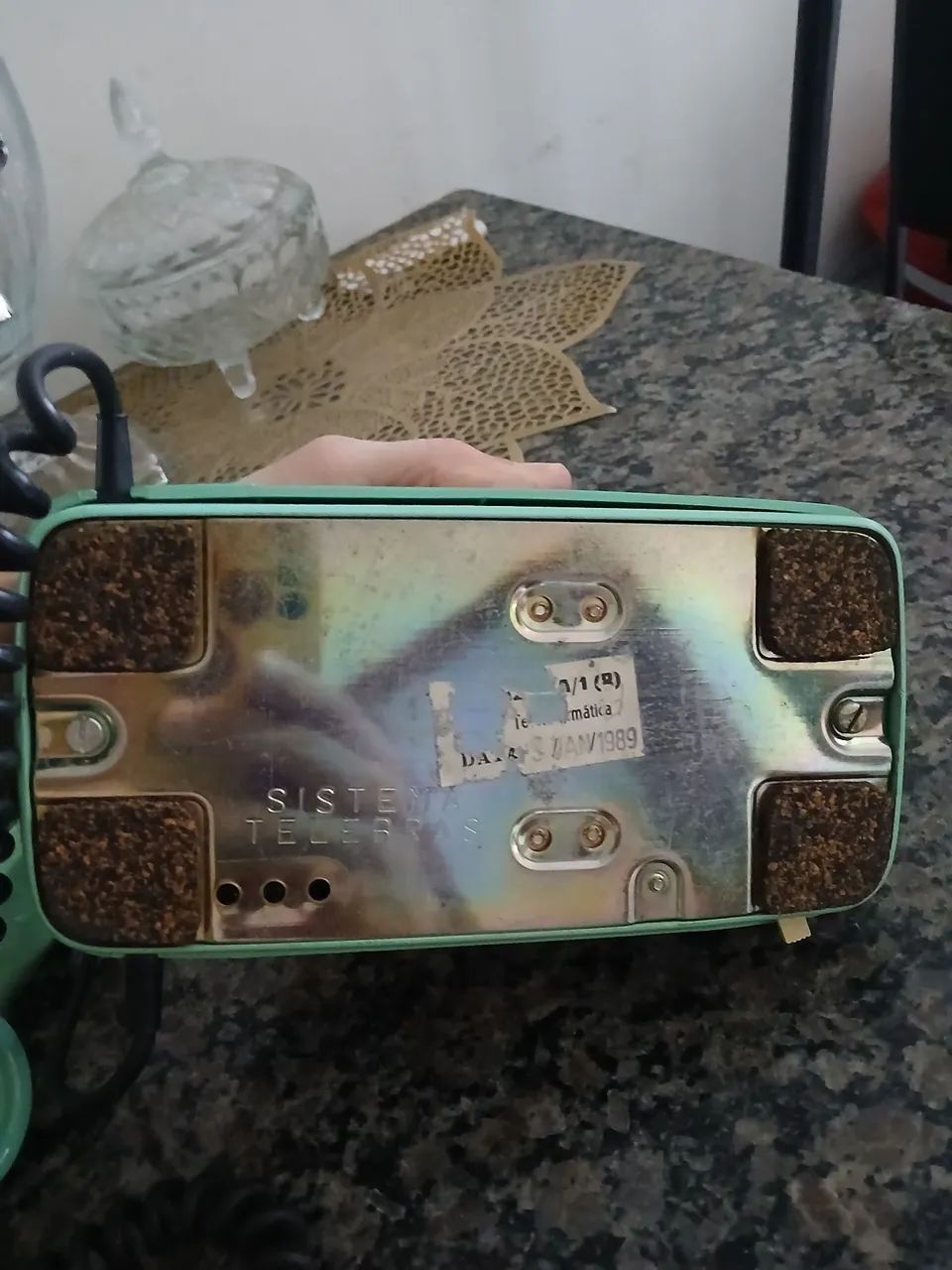   telefone fixo vintage Starlite verde-claro - Foto 5