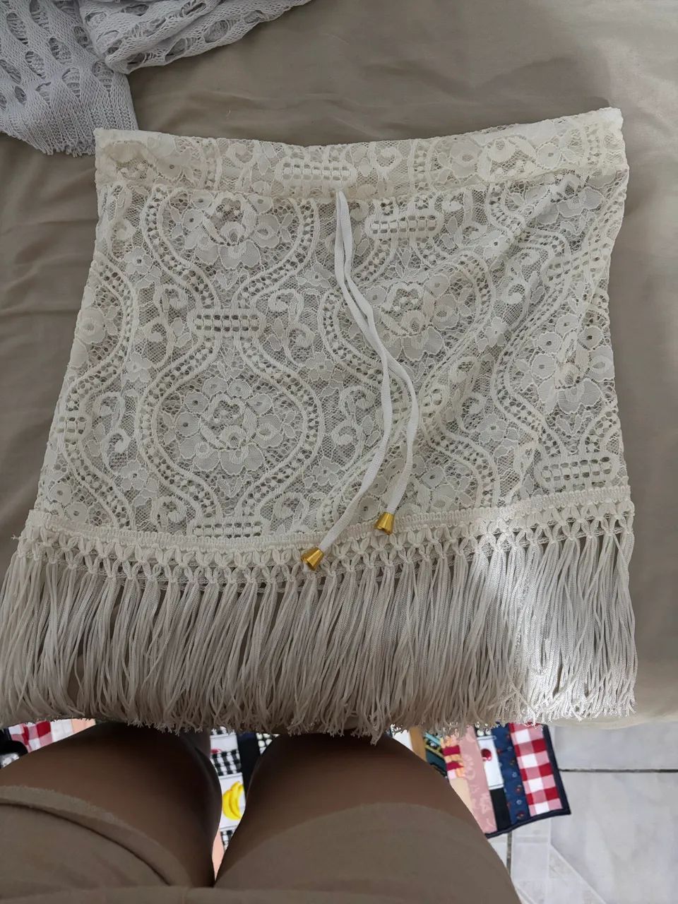 Saída de praia saia branca 