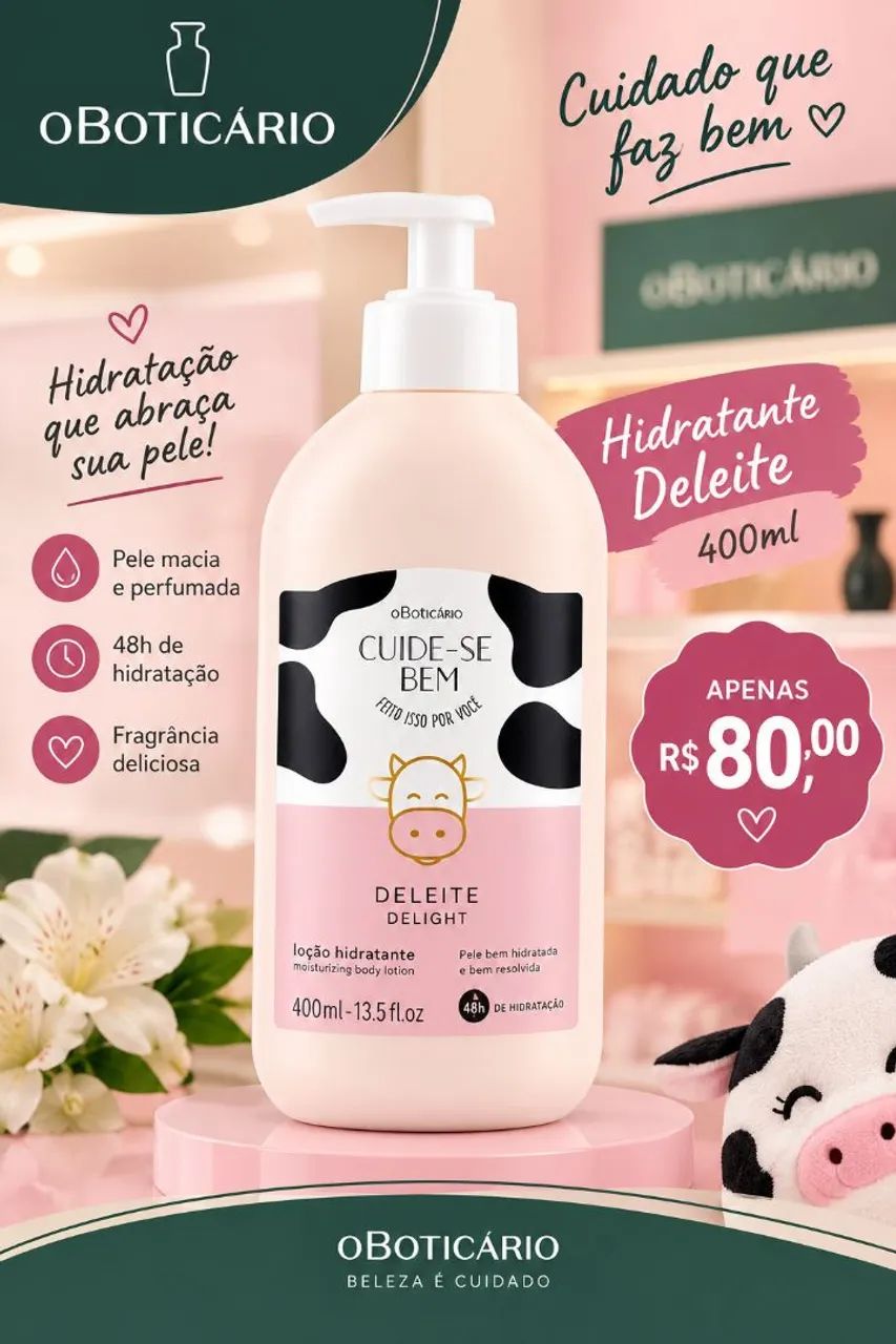Hidratante deleite oboticario 
