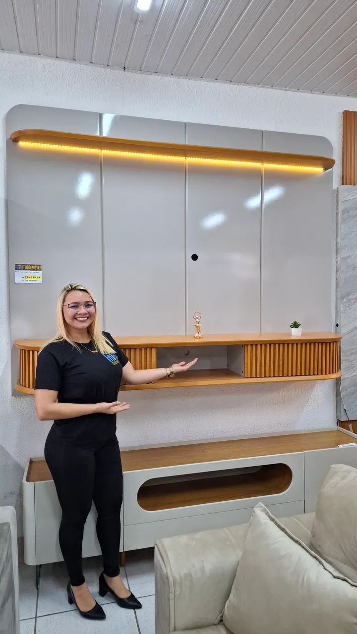 Painel home 100%MDF com led para tvs ate 75p 