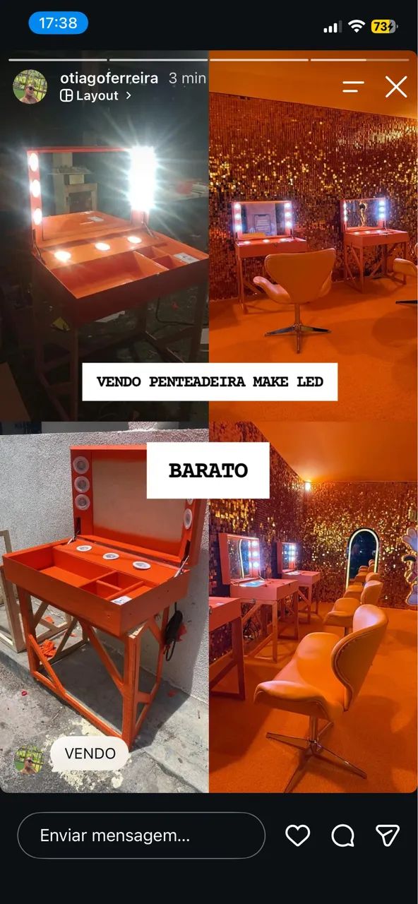 Penteadeira de evento