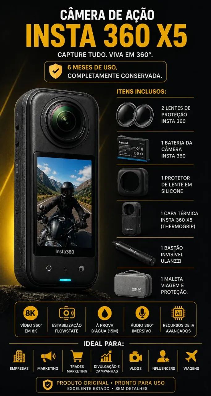 Câmera Insta 360 X5