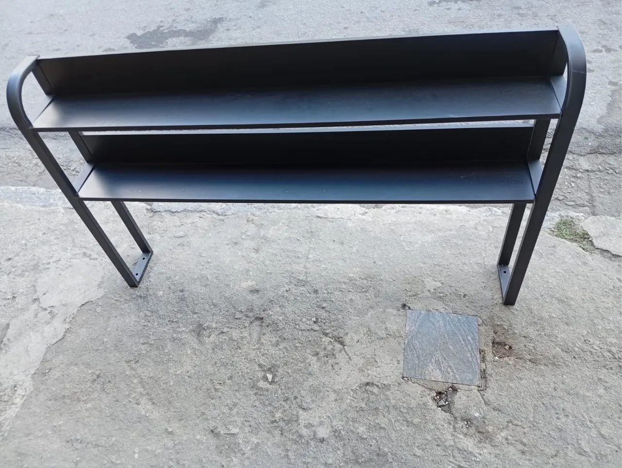 Armário fixar em mesa com duas prateleiras e lateral de metal  - Foto 4