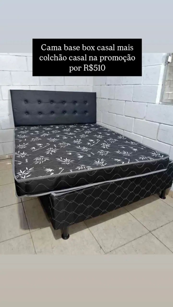 Base box casal mais colchão casal 10cm