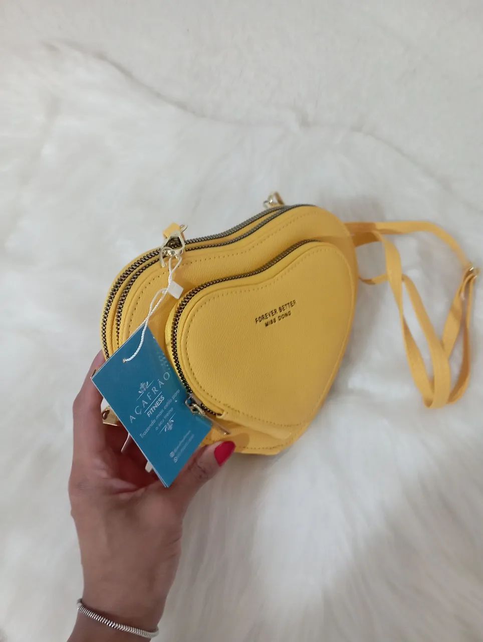 Bolsa coração amarela  - Foto 3