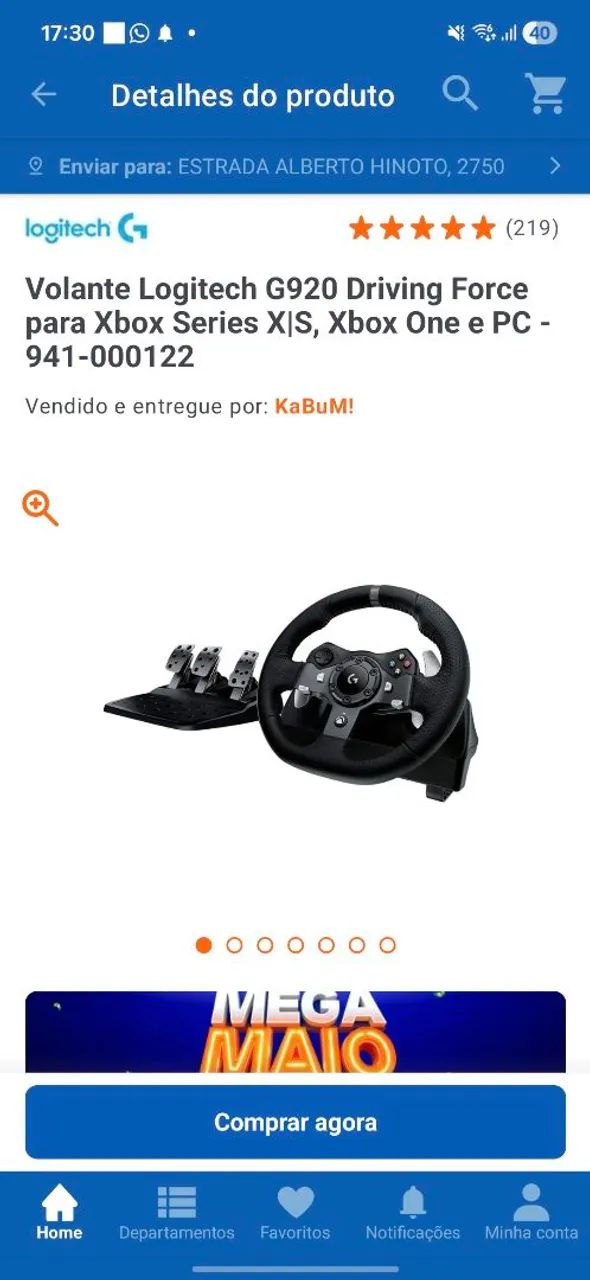 Volante Logitech G920 com câmbio e cockpit - Foto 4