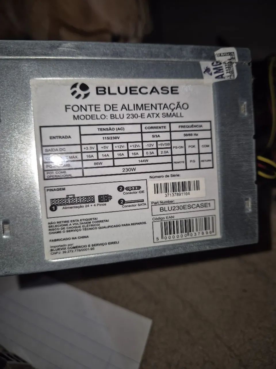 Fonte 230W bluecase