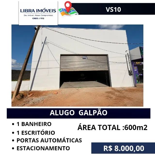 IMOBILIÁRIA LIBRA IMÓVEIS ALUGA GALPÃO 