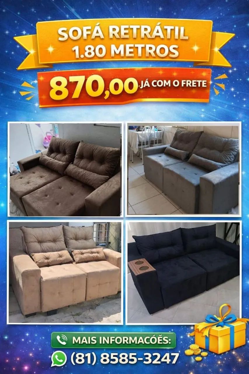 Sofá Hungria retrátil 2 lugares + frete  - Foto 5