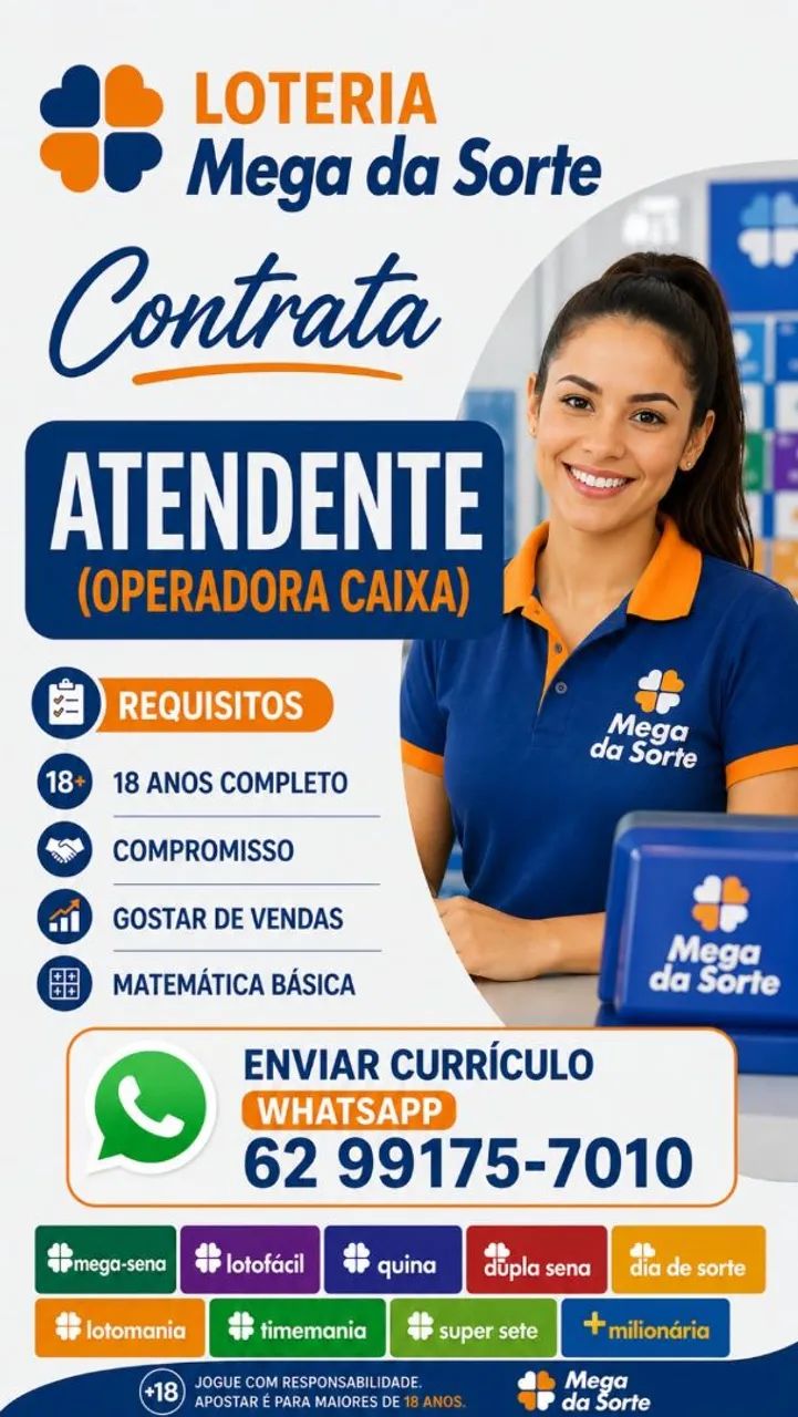 Vaga Operadora de Caixa( Loteria)