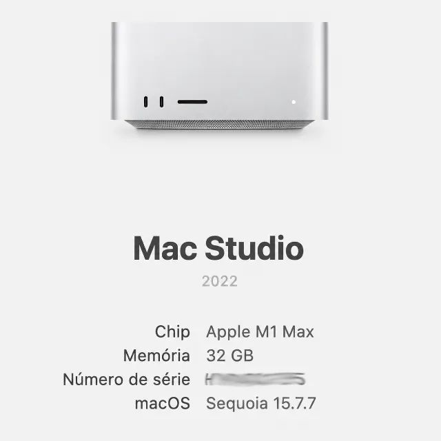 Mac Studio Apple M1 Max 32gb Ram 512gb Ssd. 24gpu - Computadores e