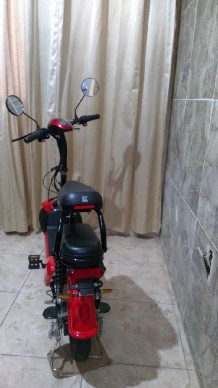 Bicicleta Elétrica Smartway 350w Sem Cnh Recarregável Bivolt Vermelho -Preto. - Foto 3