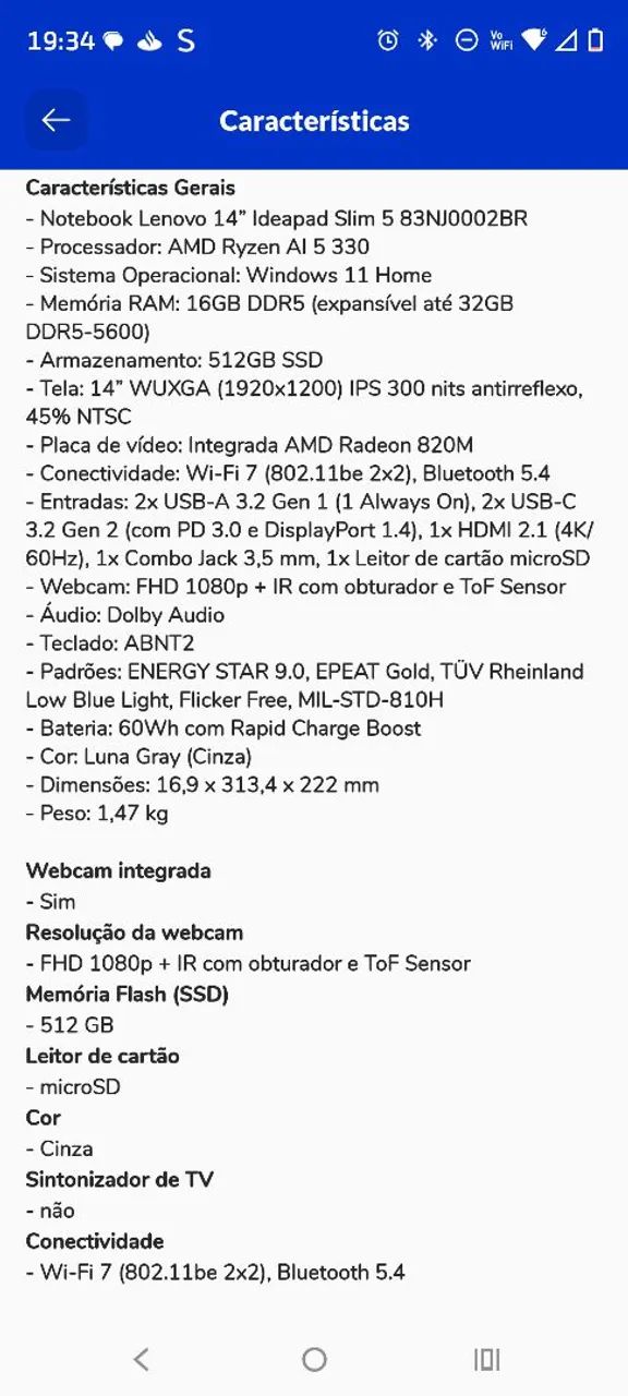 Notebook Lenovo NOVÍSSIMO  - Foto 3