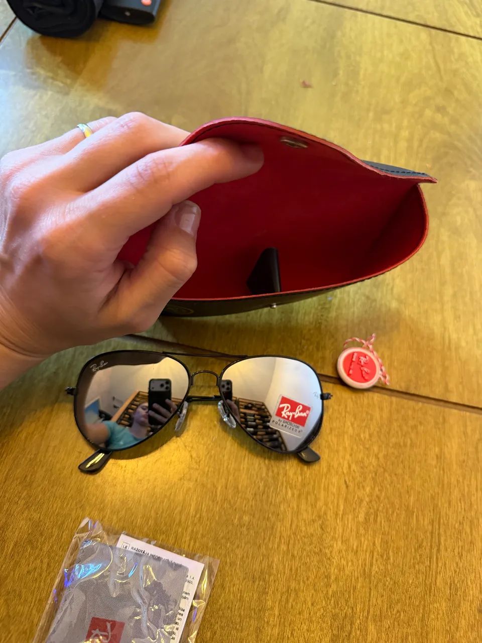 Óculos estilo Aviator com acessórios Ray-Ban - lentes polarizadas - Foto 2