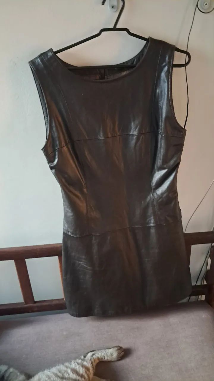 Vestido  em couro  