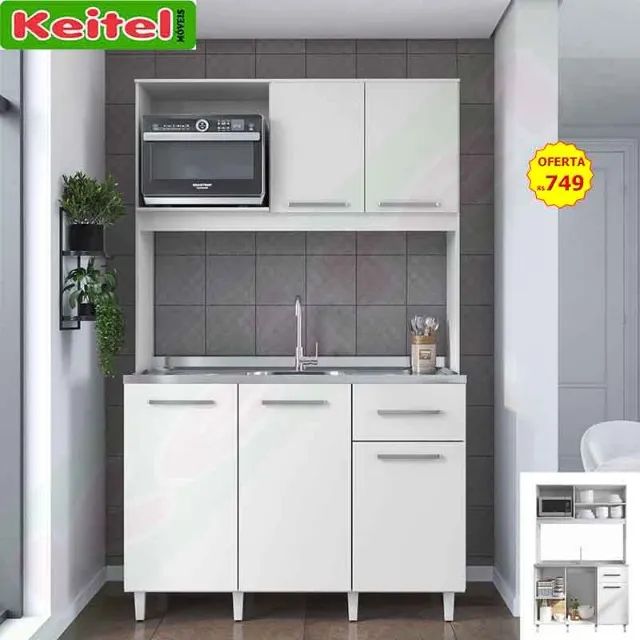 kit Cozinha Compacta Sara Branco