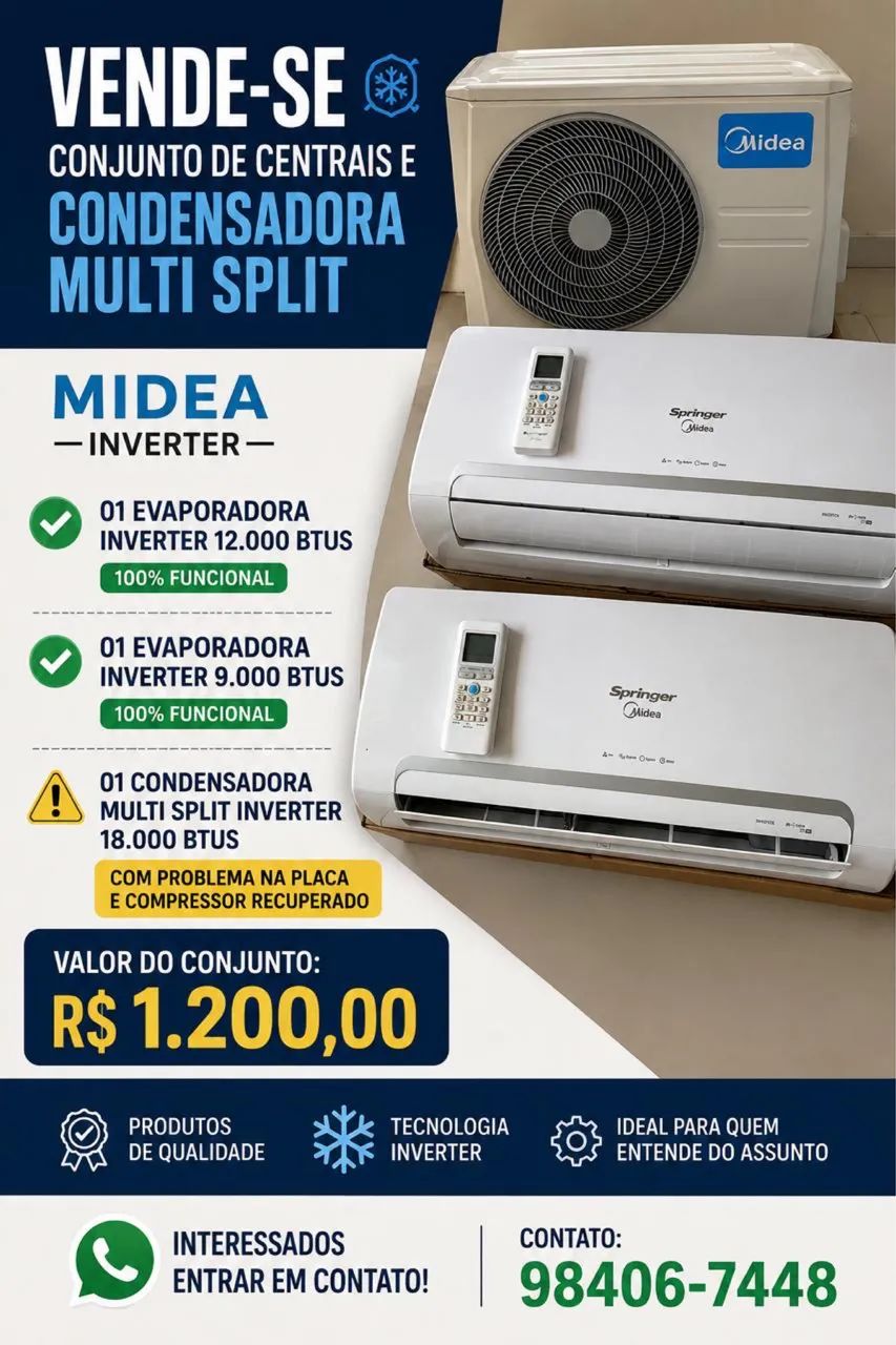 VENDE-SE CONJUNTO DE CENTRAIS MULT-SPLIT  INVERTER 