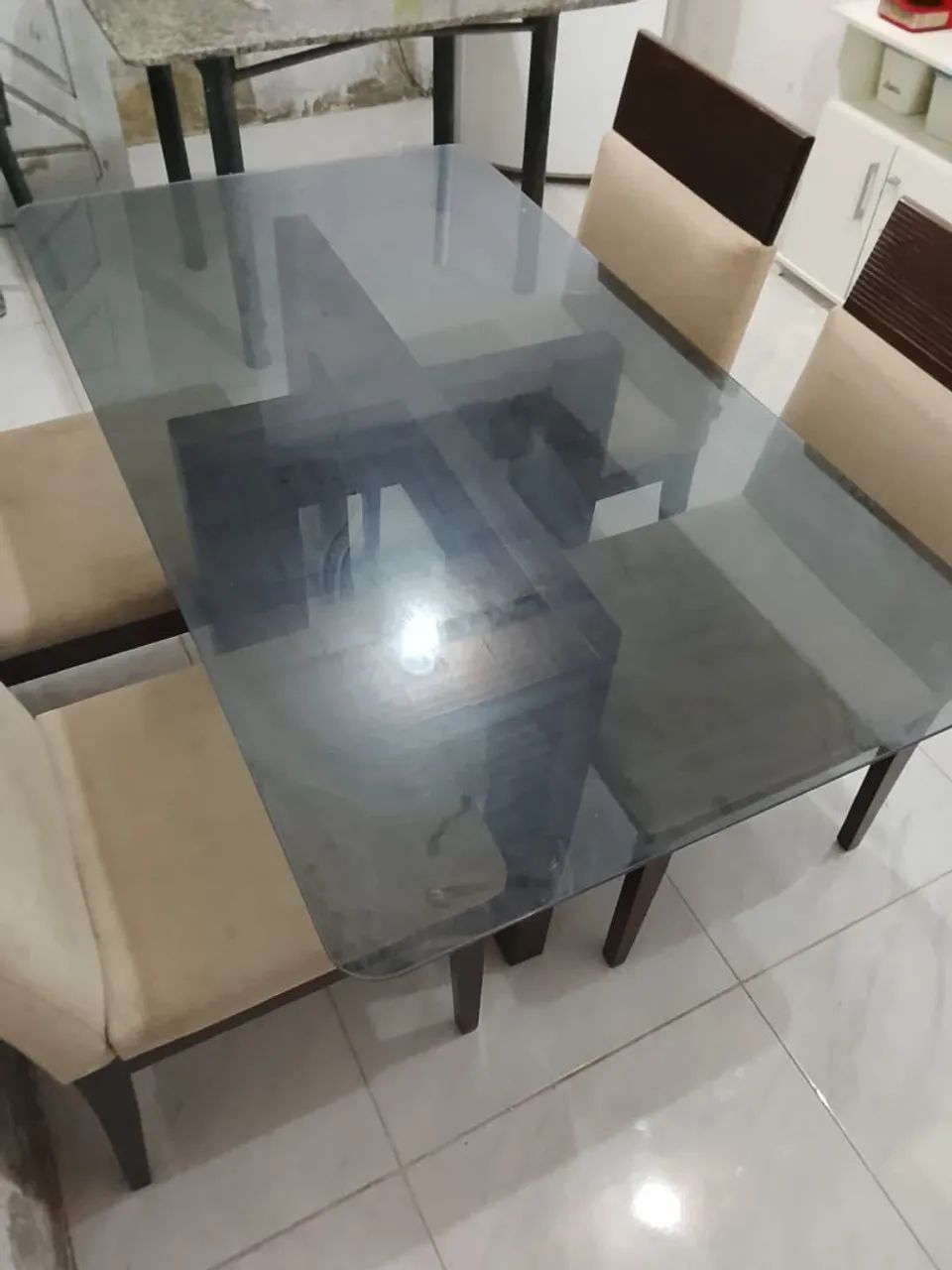 Mesa de vidro 4 cadeiras - Foto 5
