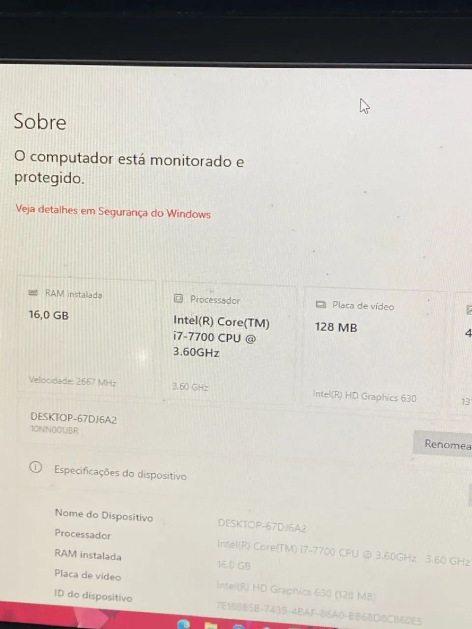 Processador i7 7700