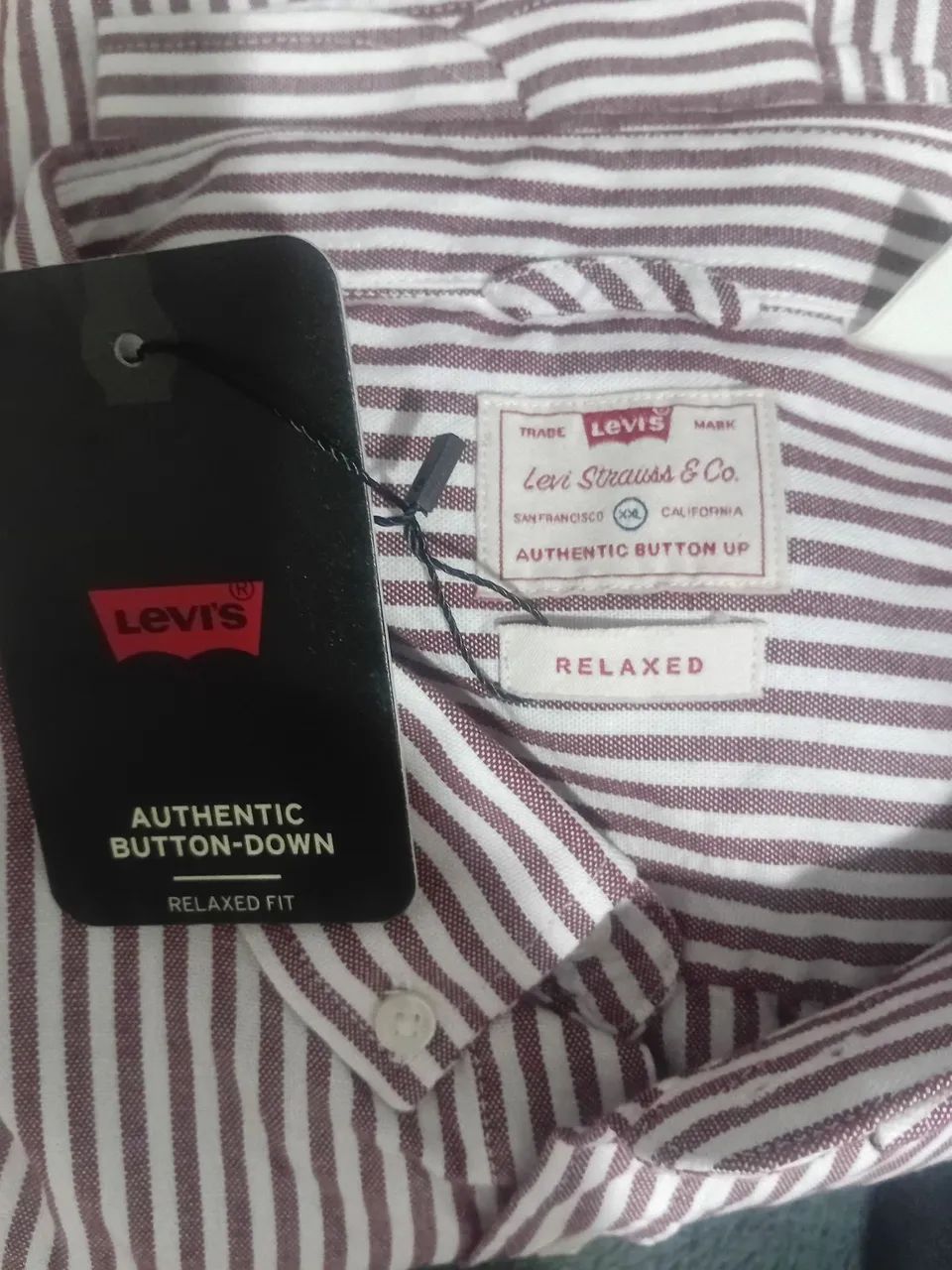 Camisa Levi's® Authentic Button Down Marrom Manga Longa - Foto 3