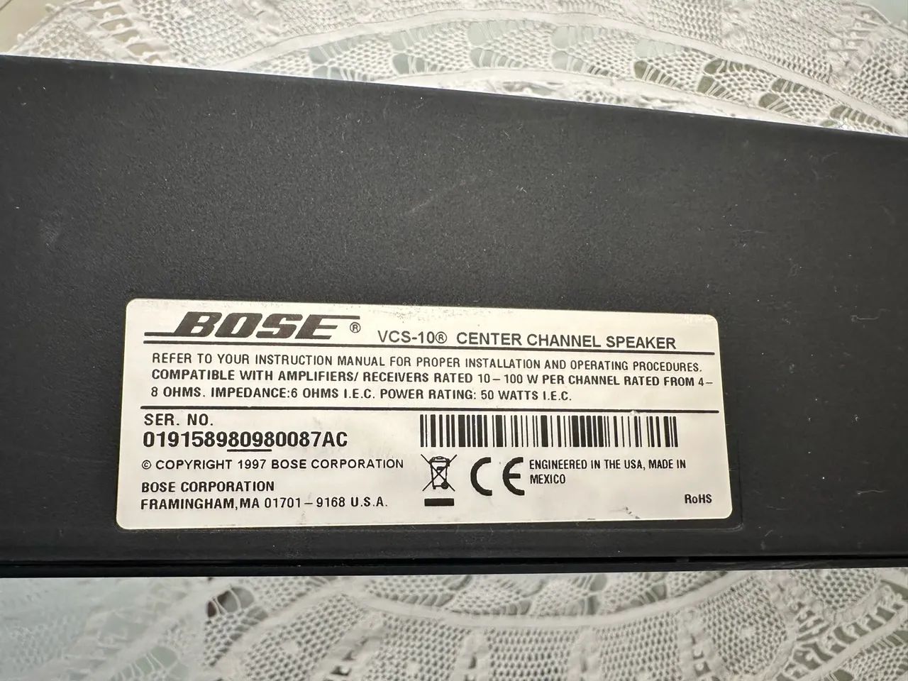 Caixa de som bose vcs-10 central channel speaker - Foto 4