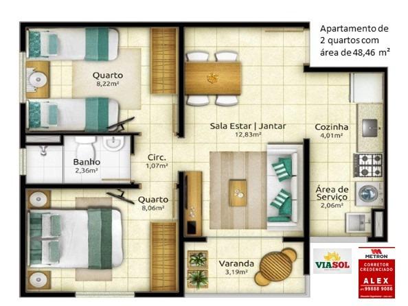 ALX - 69 - Mude para Morada de Laranjeiras - Apartamento de 2 Quartos com Varanda - Foto 19