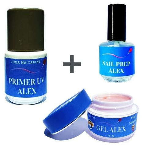 Praimer uv + nail prep + gel alex de 15g barato