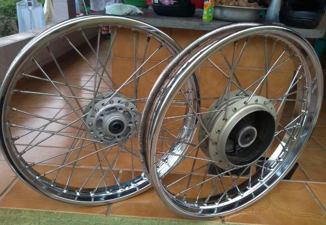 Rodas CG Fan 150 14/14 + Pneu dianteiro - Foto 7