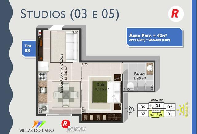 Apartamento para estudante e solteiros. Entrega Cozinha com modulados - Foto 4