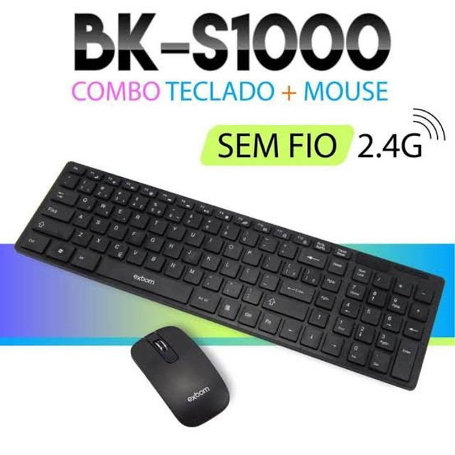 Kit teclado e mouse sem fio exbom com película para o teclado