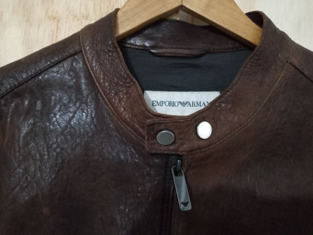emporio armani jaqueta de couro