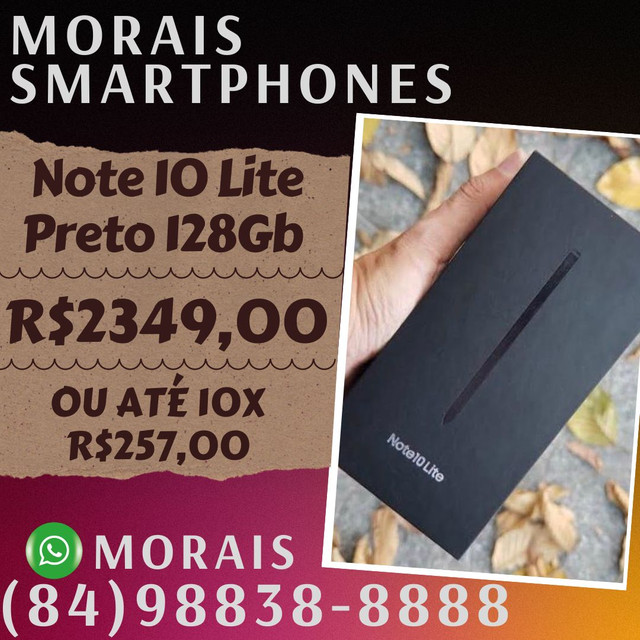 Samsung Note 10 Lite 128Gb Black (LACRADO+NOTA FISCAL) - ( 8 4 ) 9 8 8 3 8 - 8 8 8 8