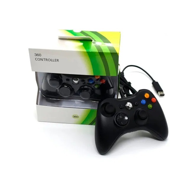 Controle Video Game Xbox 360 Pc Com Fio Joystick Manete X360 Peças E