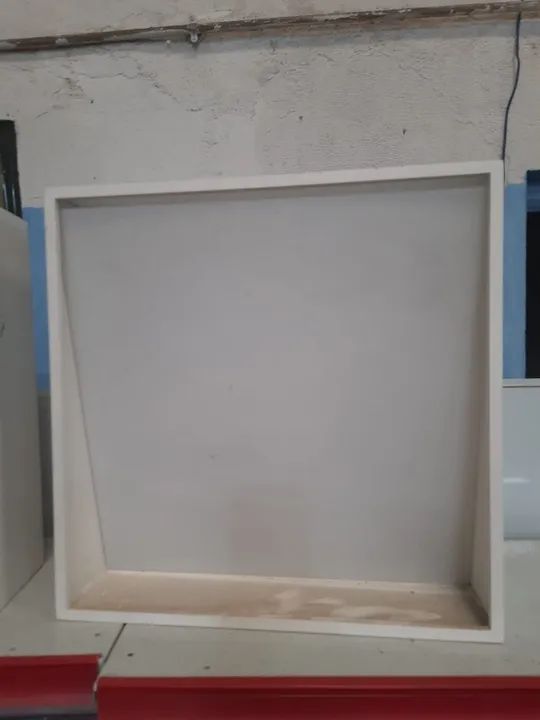 Luminária Plafon MDF e Vidro Quadrada