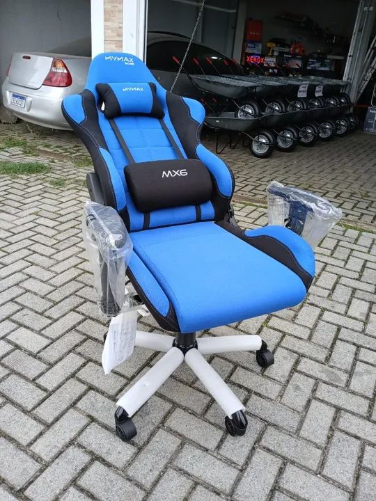 Cadeira reclinavél azul de tecido automotivo mega resistente e barato - Foto 3