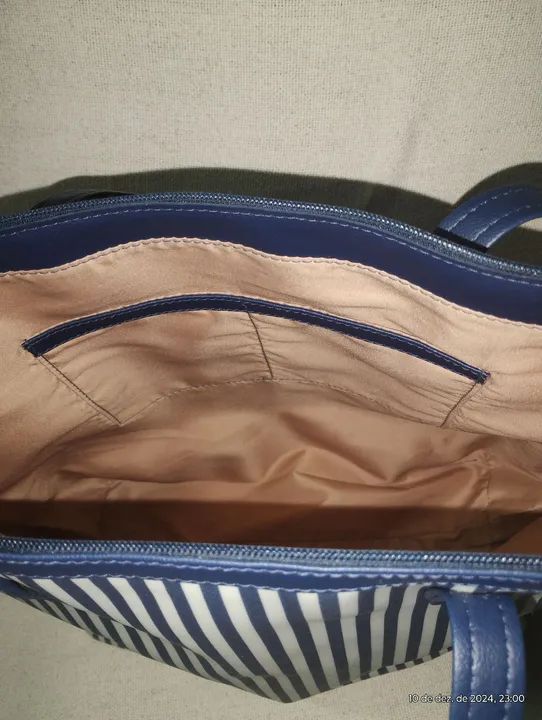 Bolsa de Ombro Listrada Monica Sanchez 3635 nova - Foto 3
