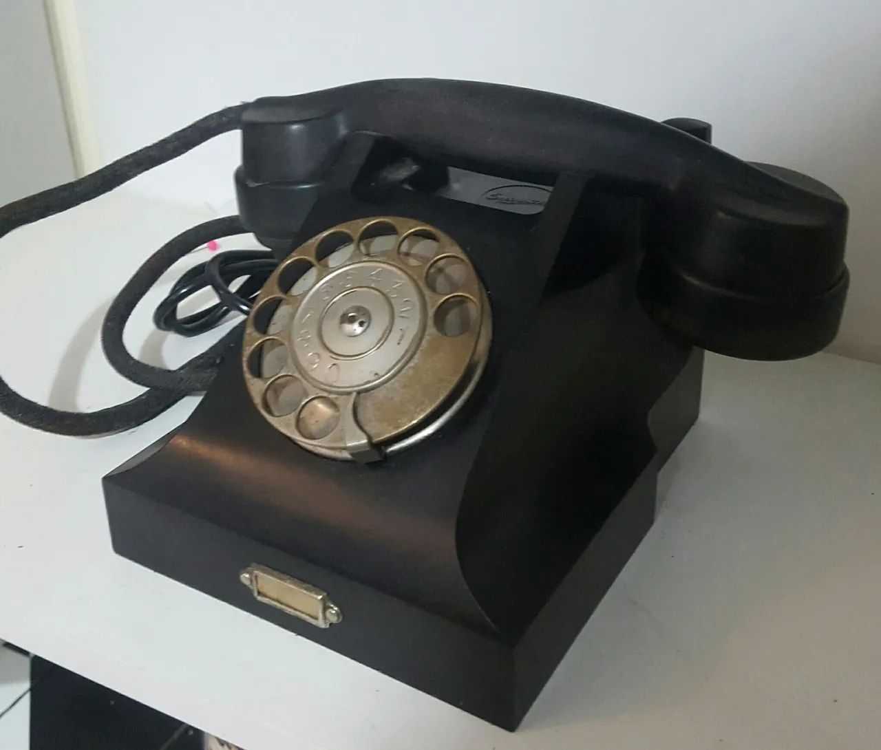 Telefone antigo de disco dourado fio de CORDA  ORIGINAL  3KG RELÍQUIA  - Foto 3