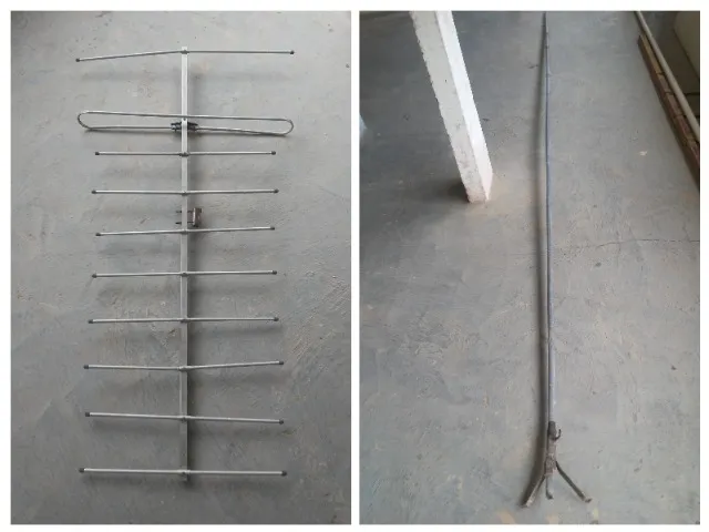 Antena p/ TV e haste de ferro de 4,30 m c/ base p/ instalação. Favor ler o anúncio.