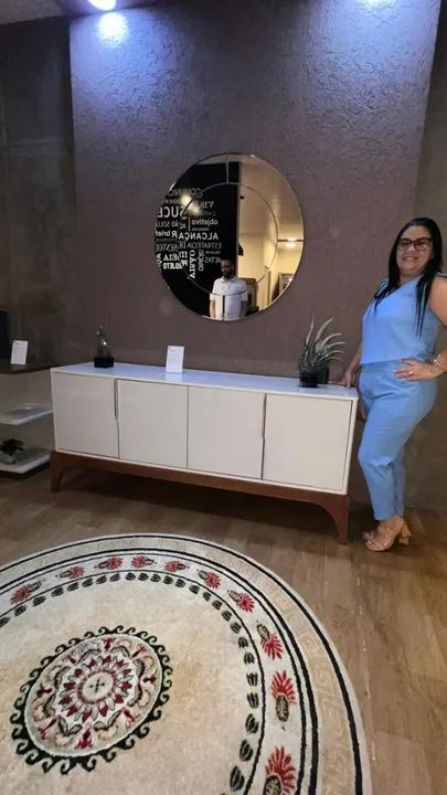 Buffet Amalfi Off White com Madero Canela - Lukaliam Móveis - Bege