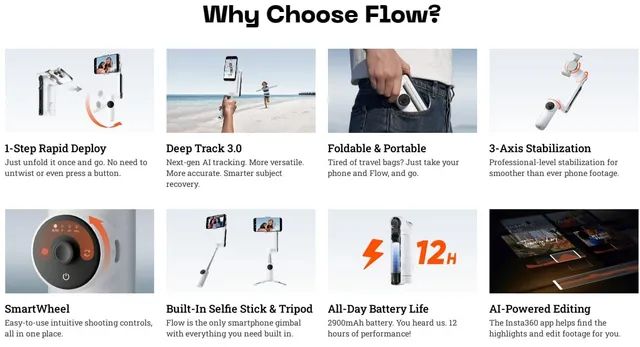 Estabilizador Gimbal insta 360 Flow - Foto 4