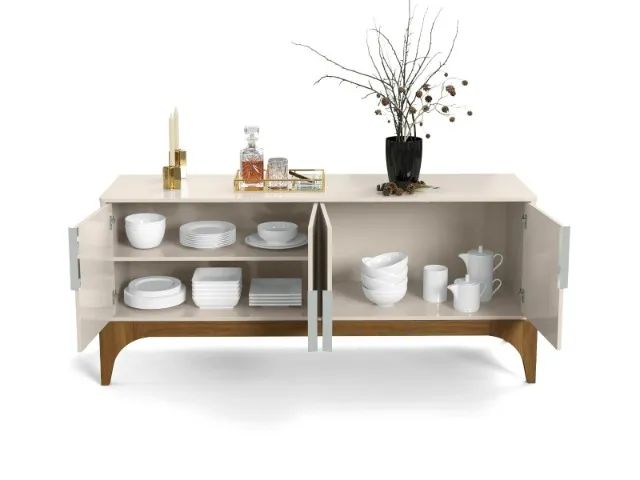 Buffet Amalfi Off White com Madero Canela - Lukaliam Móveis - Bege - Foto 2