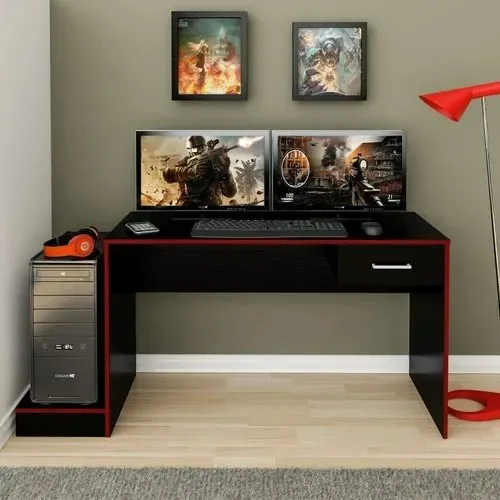 Mesa Gamer Nilo Preta/Vermelha