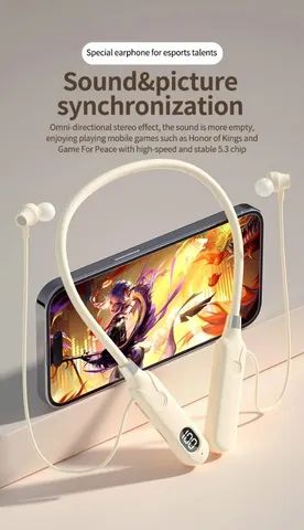 Fone Original Neckband Bluetooth 5.3 sem fio 8 horas escuta